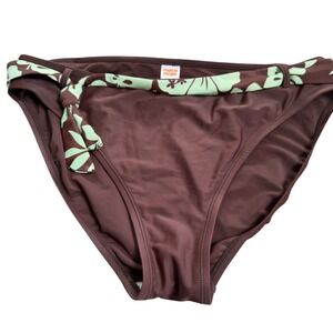 Tropical escape 90s Y2K women's‎ brown bikini swim bathing suit bottoms size 16